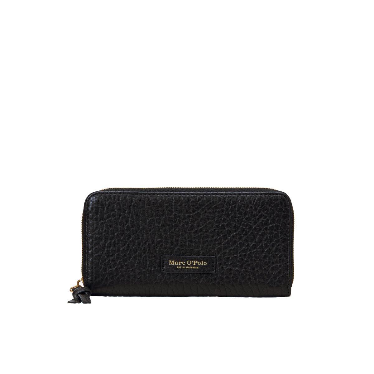 Porte-monnaie en cuir de mouton au grain prononcé noir, MARC O'POLO
