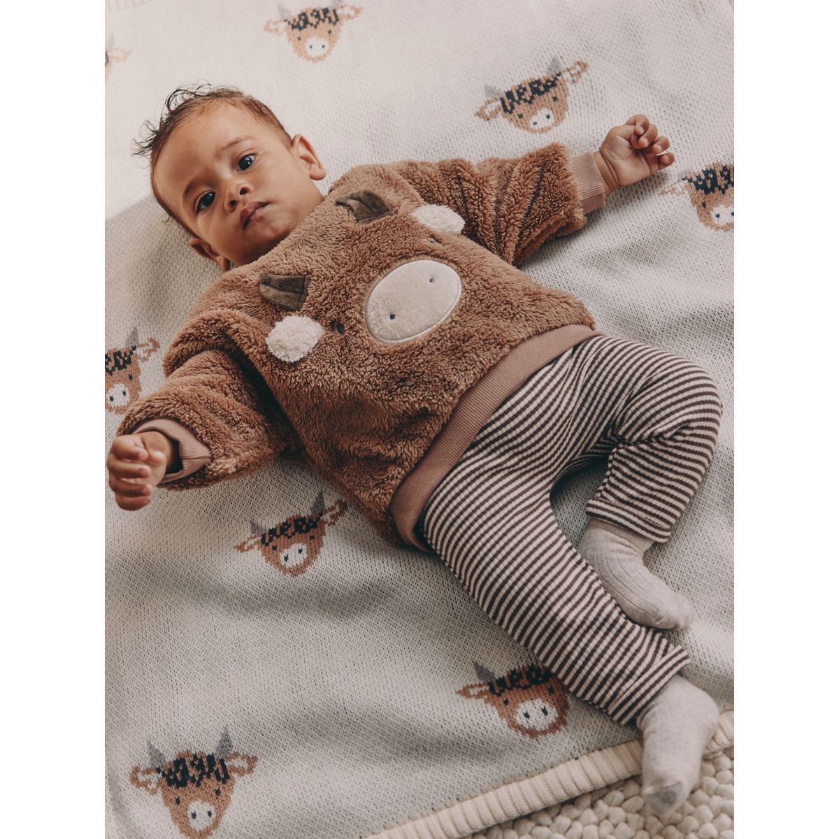 Sweat et leggings en molleton pour bébé hamish brun, NEXT