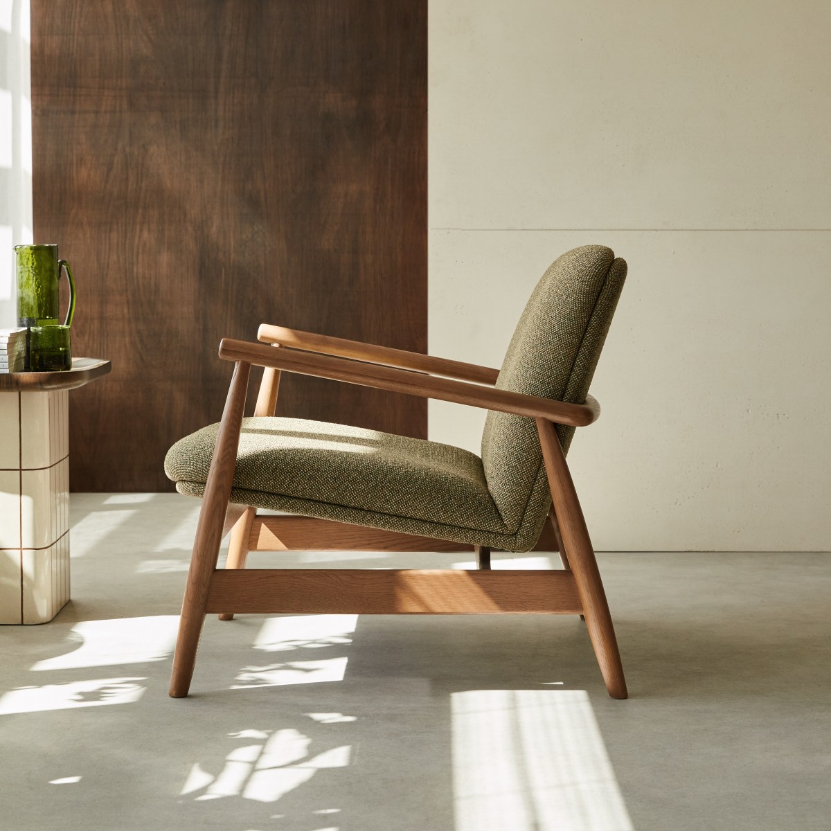 Fauteuil en Tissu massif, ELIO vert, TIKAMOON
