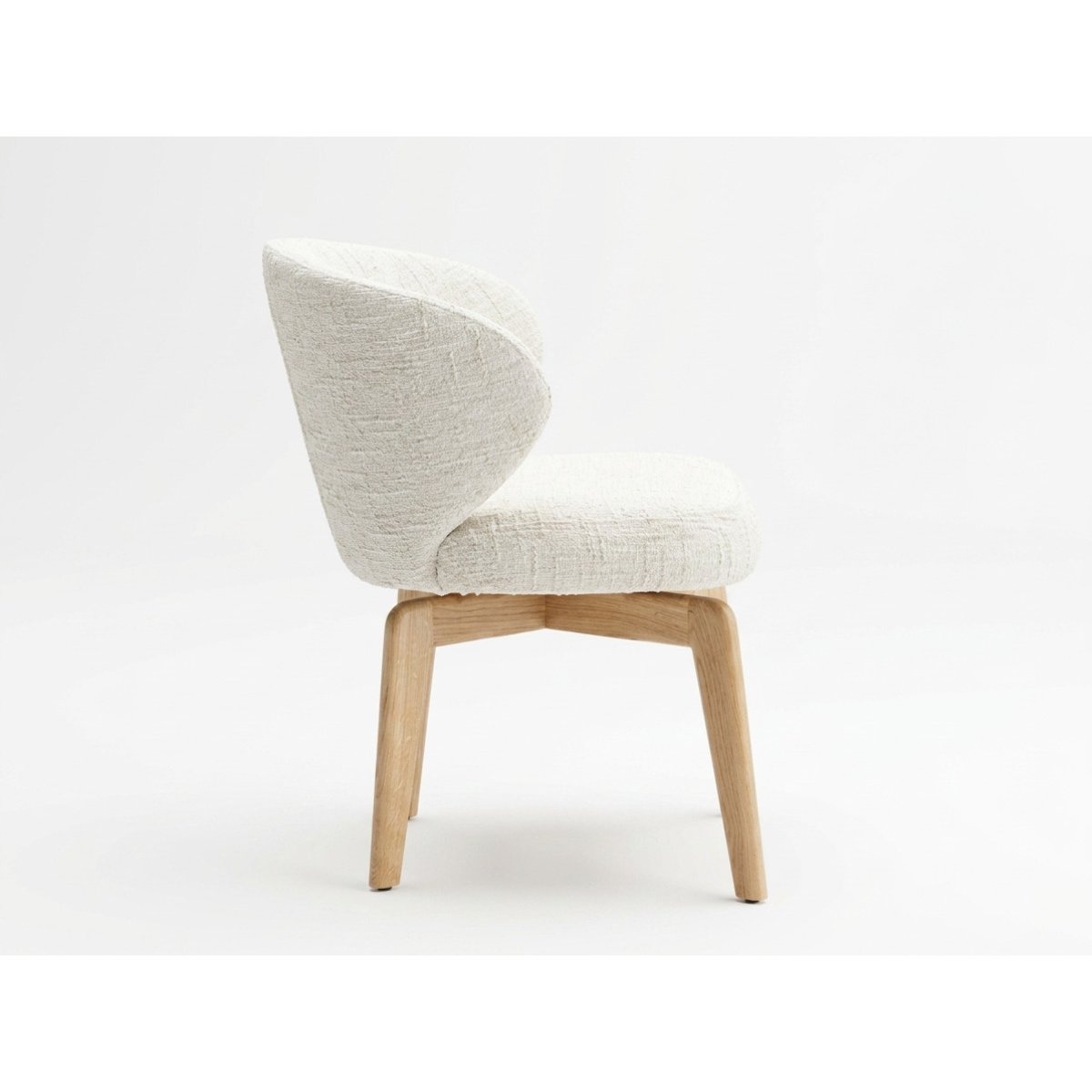 Lot de 2 chaises tissu texturé, ANNE marron clair, BOBOCHIC