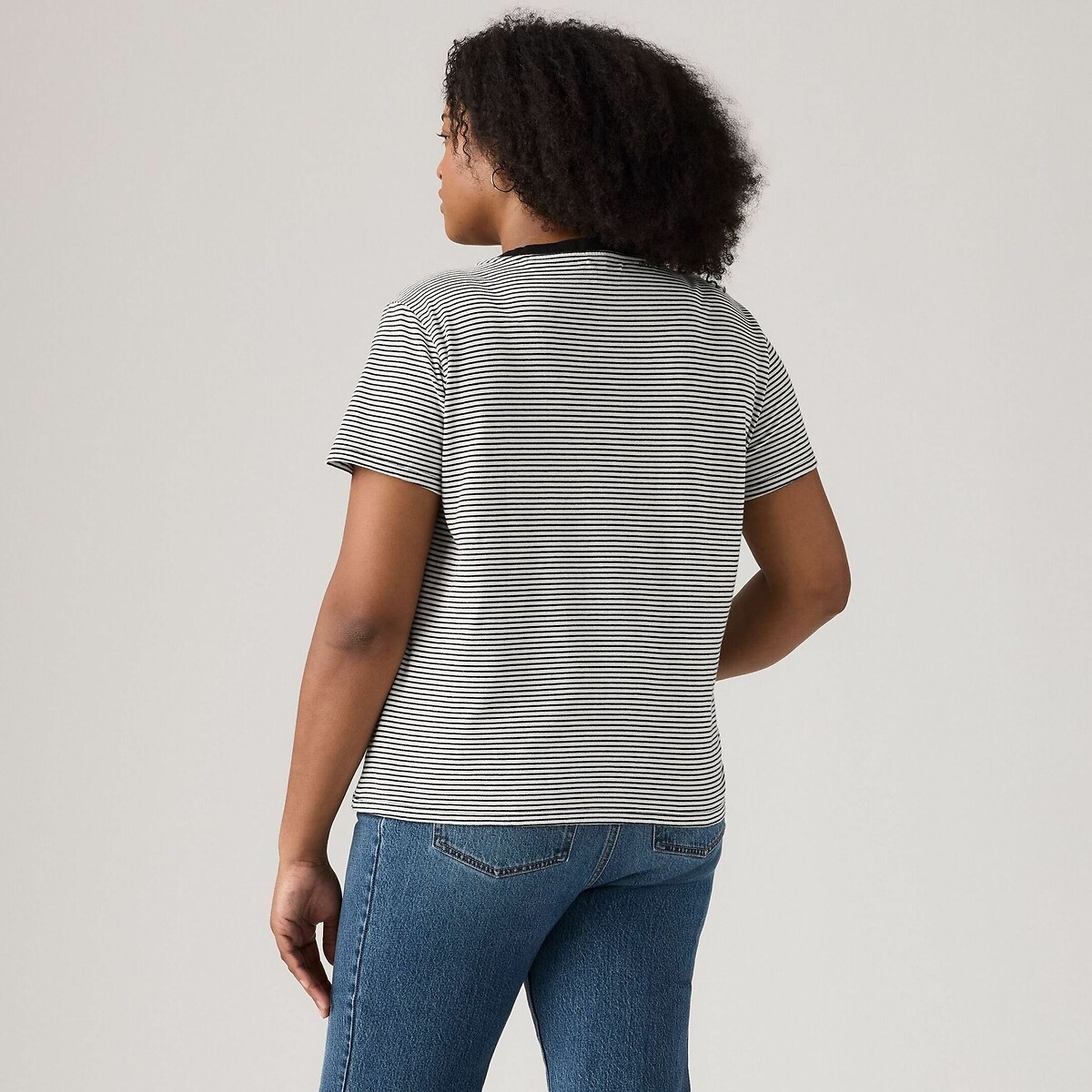 T-shirt rayé col V, à manches courtes rayé noir/blanc, LEVI’S PLUS