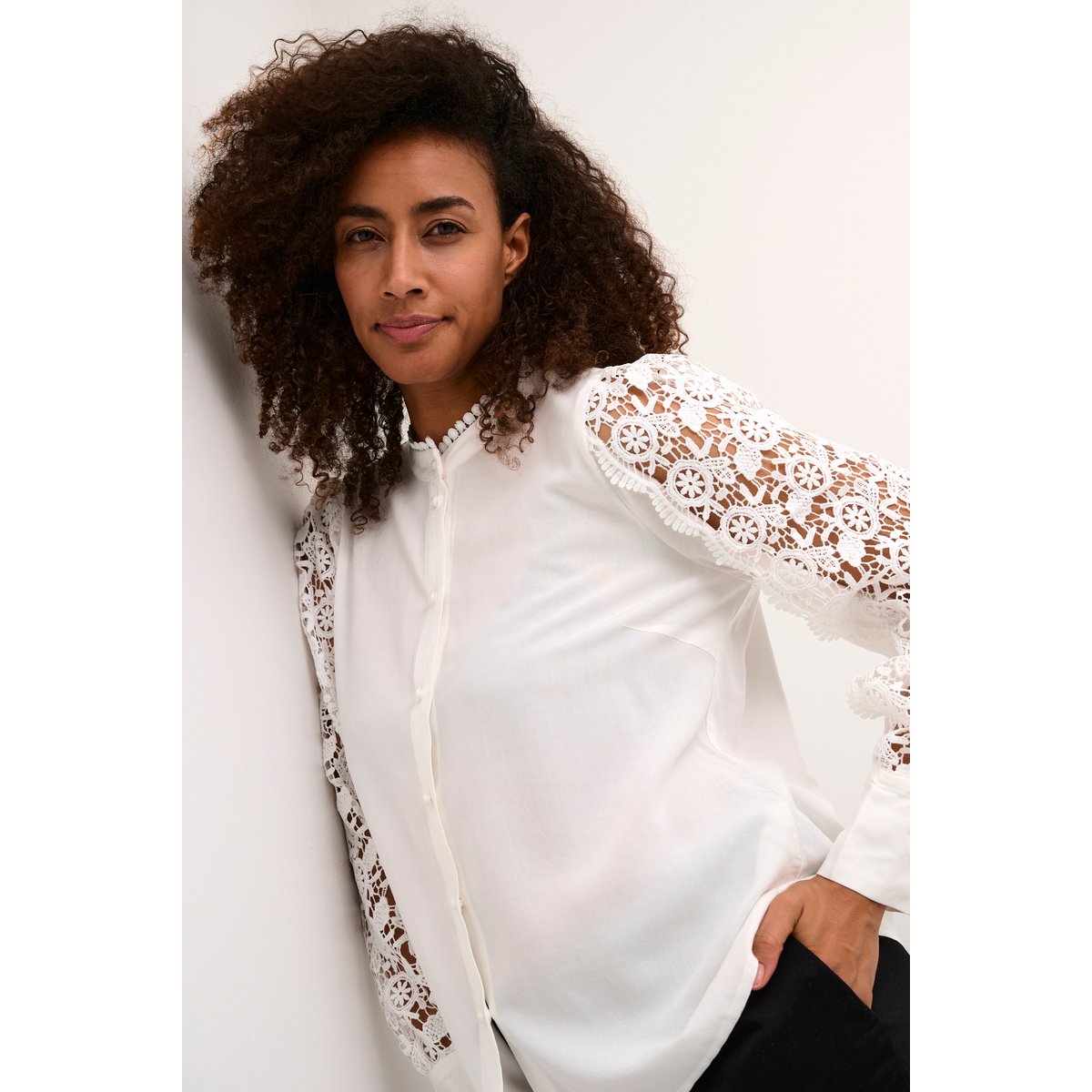 Long sleeved blouse blanc spring gardenia, CULTURE