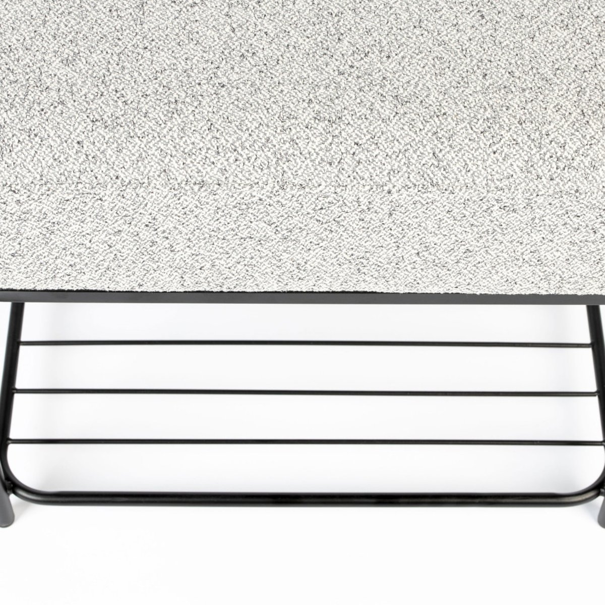 Tabouret rectangulaire en tissu et métal- MILOU gris chiné, DRAWER