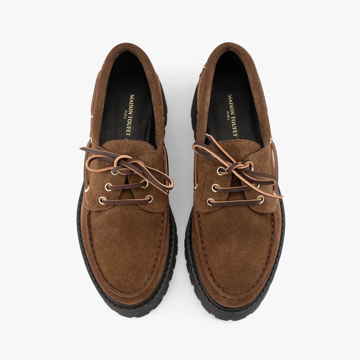 Mocassin cuir velous TINA taupe, MAISON TOUFET