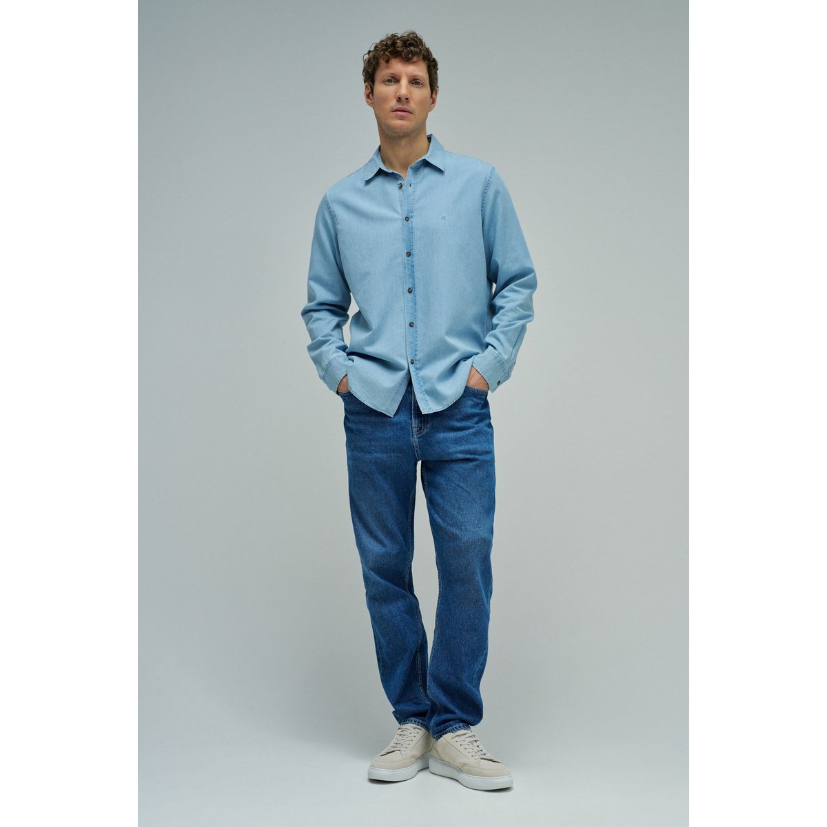 CHEMISE EN DENIM LÉGER bleu cobalt, SALSA JEANS