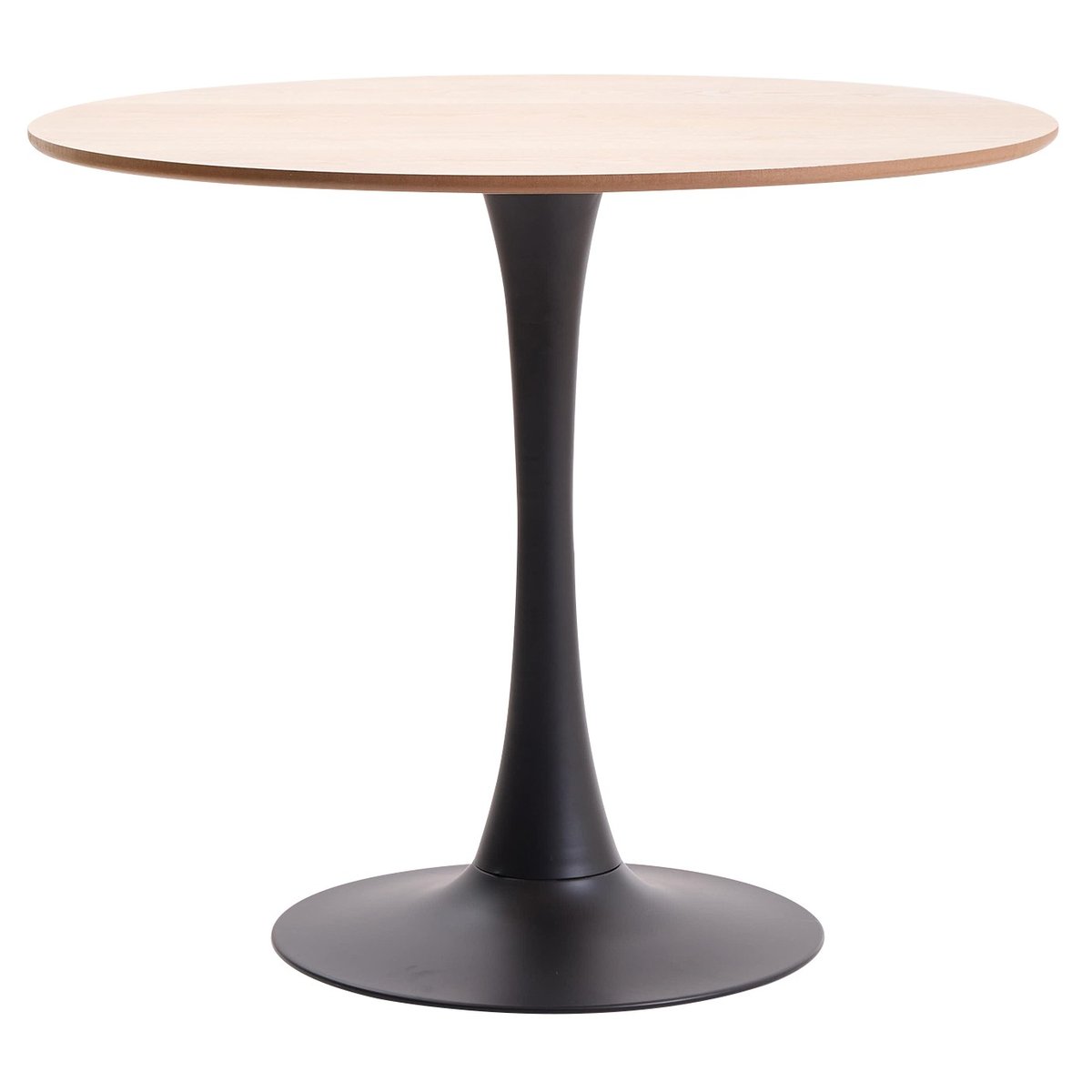 Table à manger ronde pour 4 personnes, bois et métal, SALLA bois naturel, NORDLYS