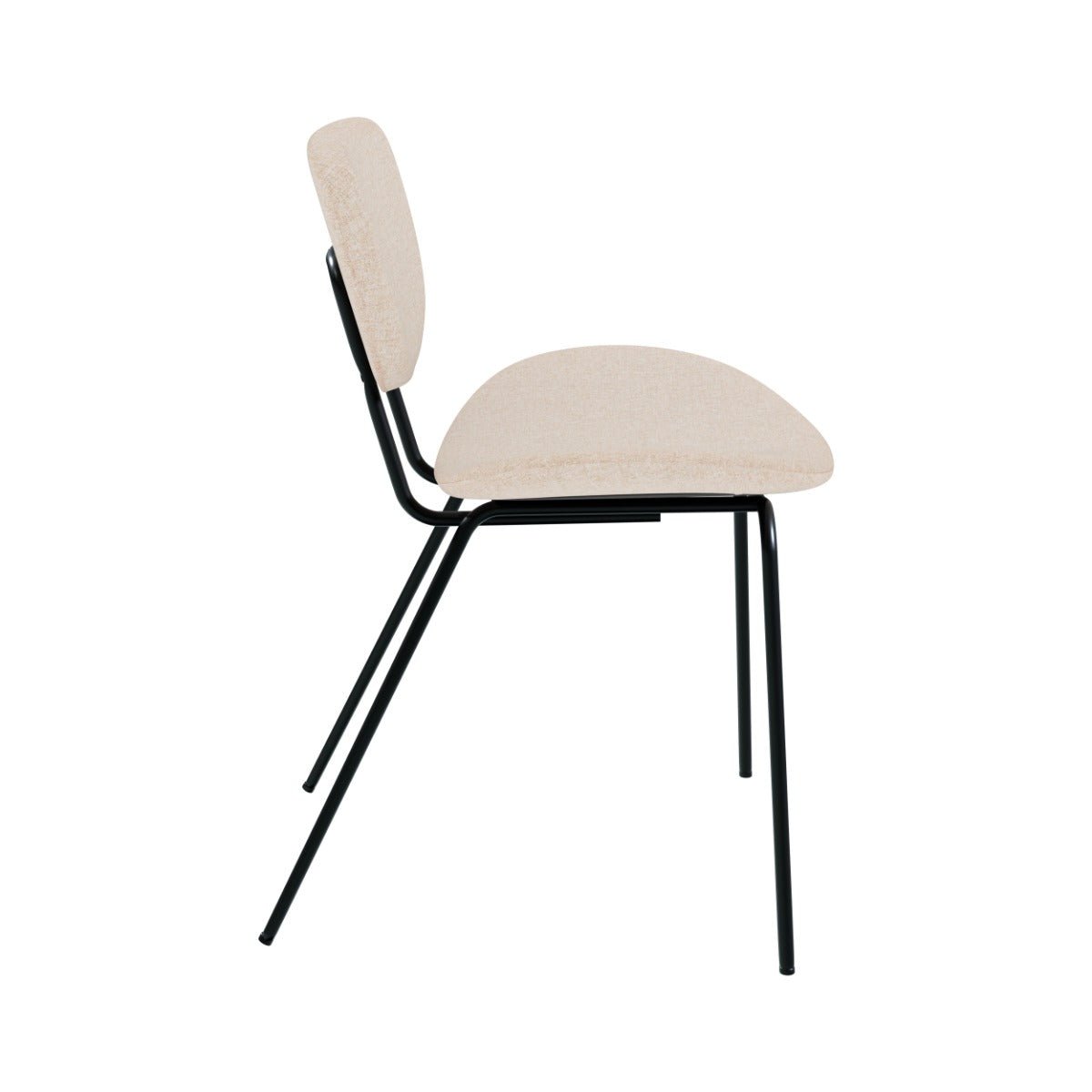 Lot de 2 chaises en tissu et pieds en métal - VERNER beige, MAISON PAVANE