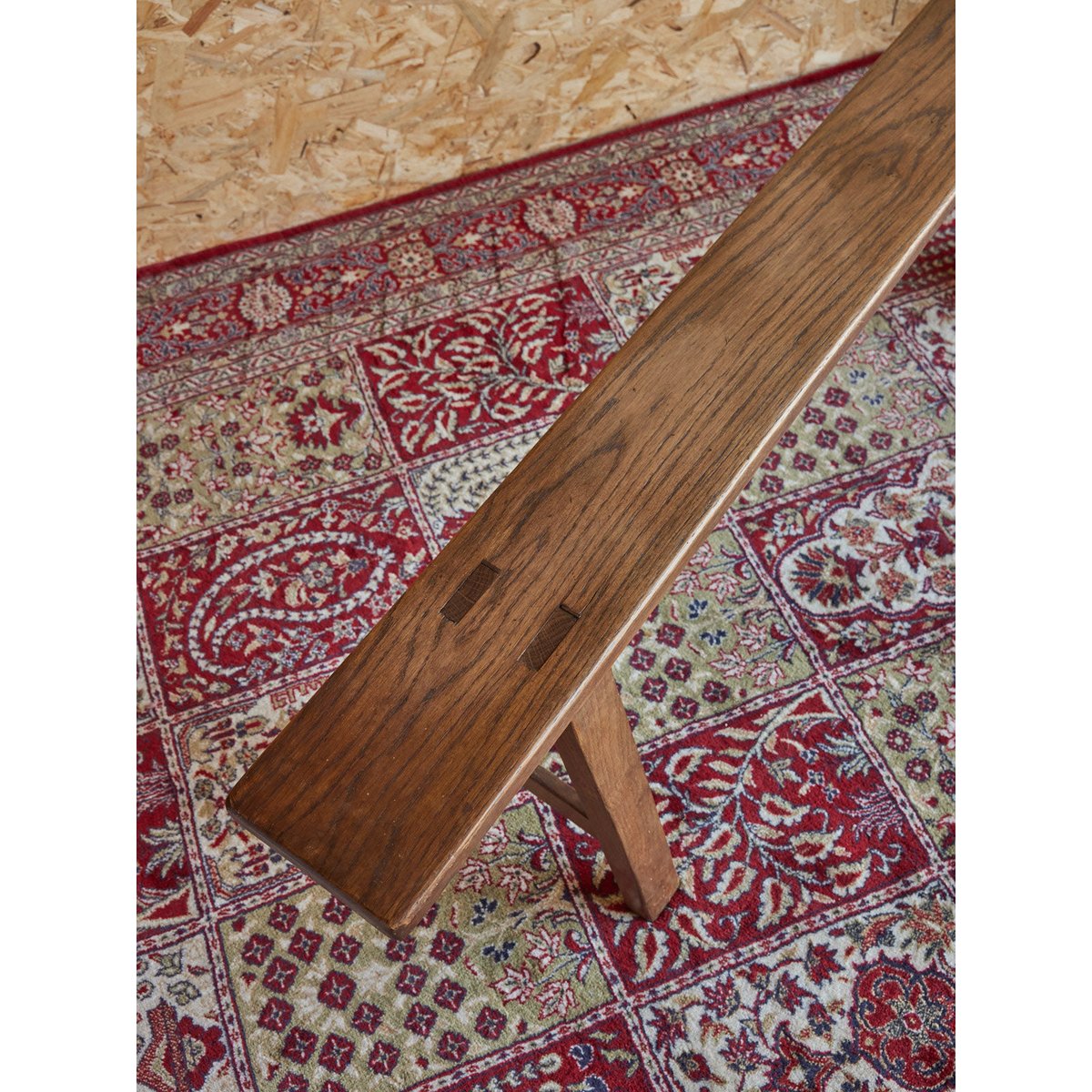 Banc de ferme en bois Antoine N°427 - Bon état bois clair, DEBONGOUT
