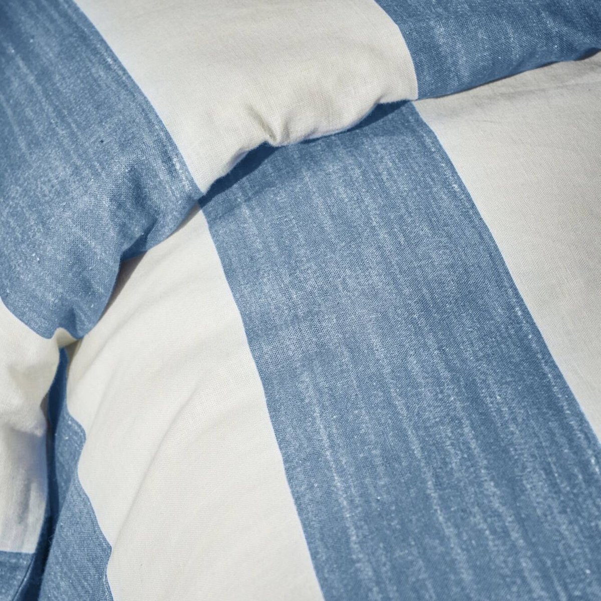 Parure de lit coton lin - OYAT bleu gris, CAMIF