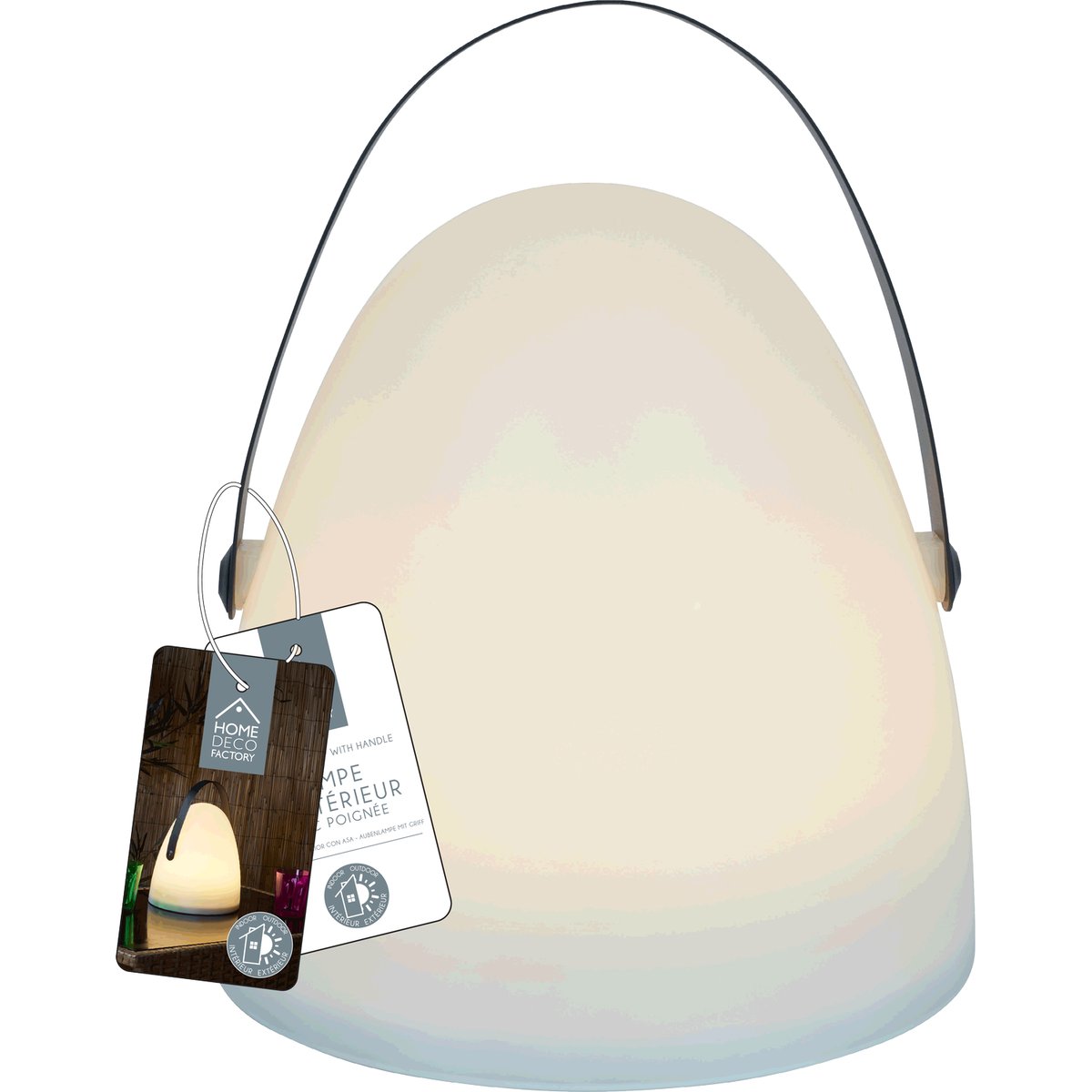 Lampe d'extérieur avec poignée à piles blanc, TOILINUX