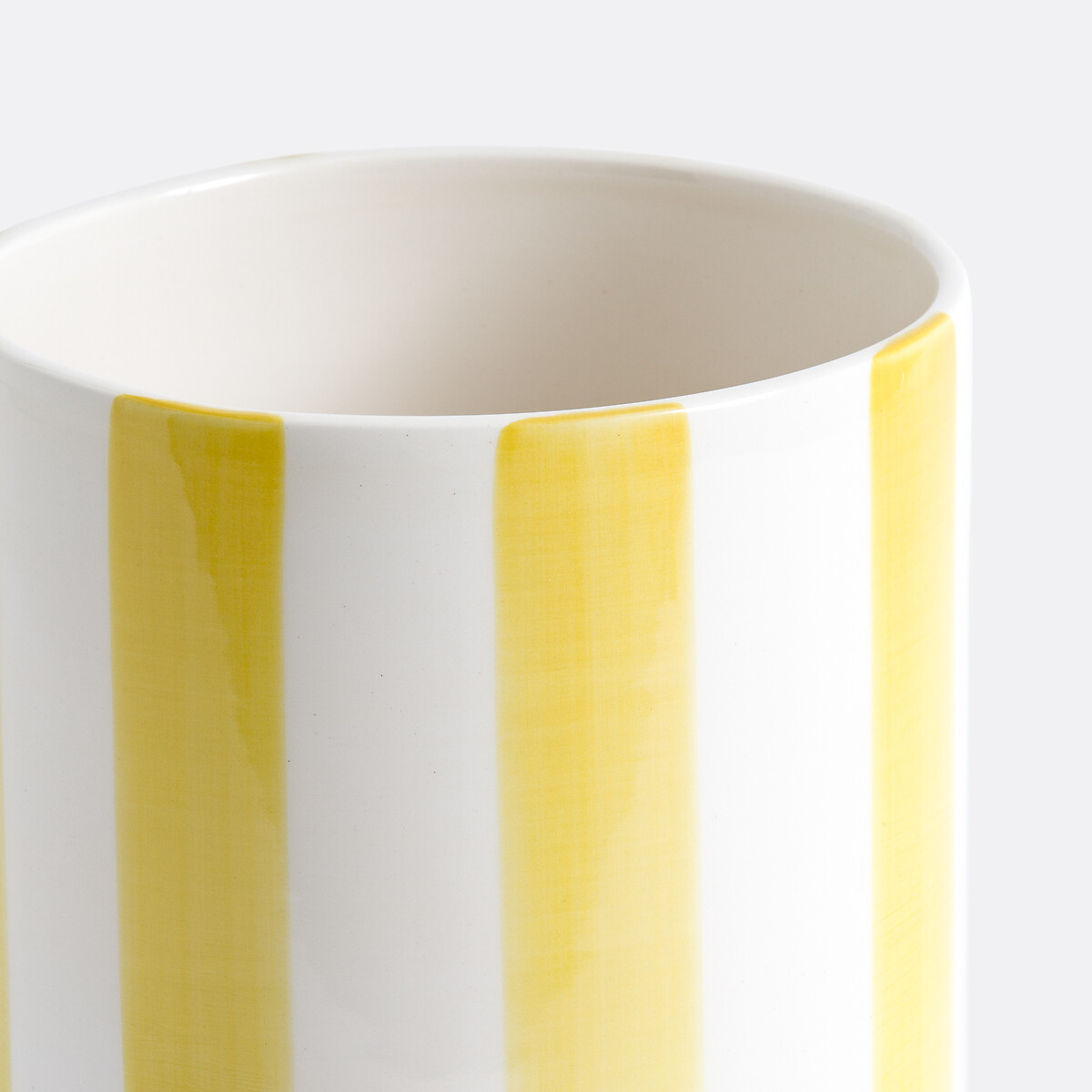 Jaoma Striped Ceramic Vase, H25cm yellow, LA REDOUTE INTERIEURS