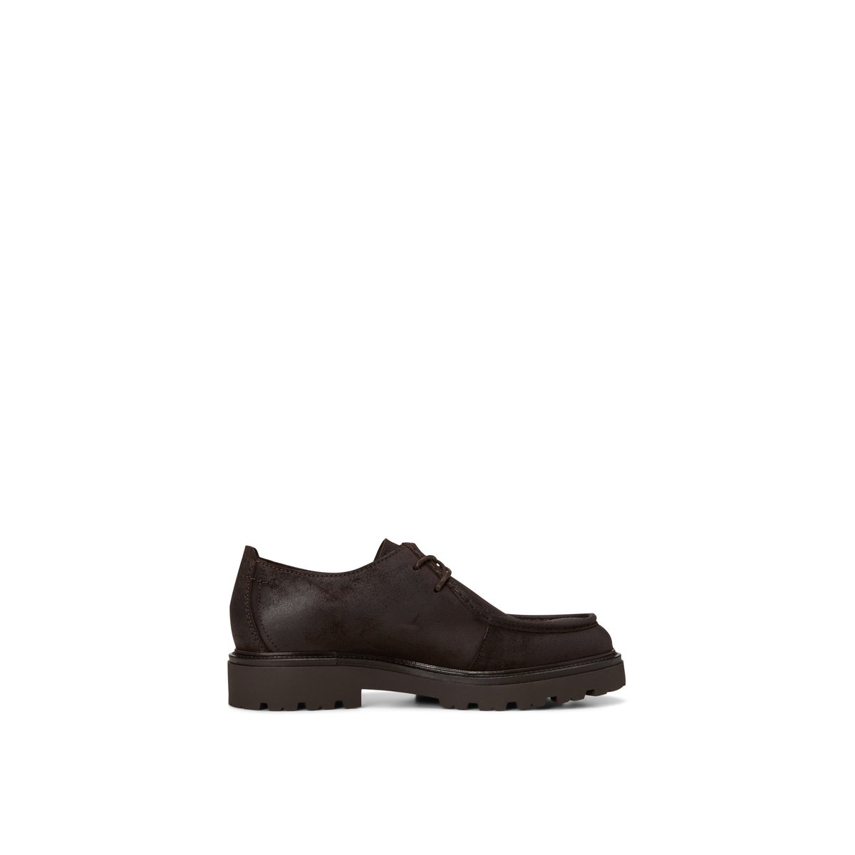Chaussures à lacets, modèle Phil en cuir velours ciré marron fonce, MARC O'POLO