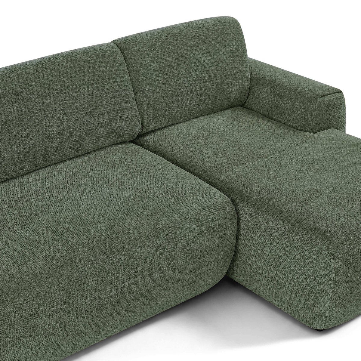 Canapé d'angle compressé 4 places tissu WESTA vert, BAÏTA