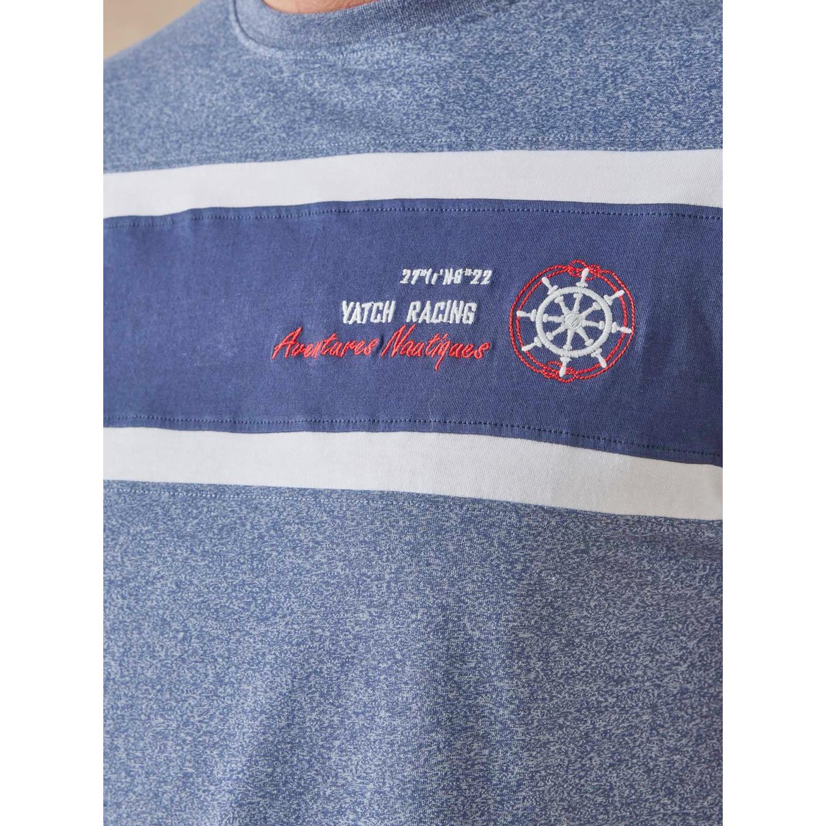 Lot de 2 tee-shirts rayés homme lot bleu, DAXON