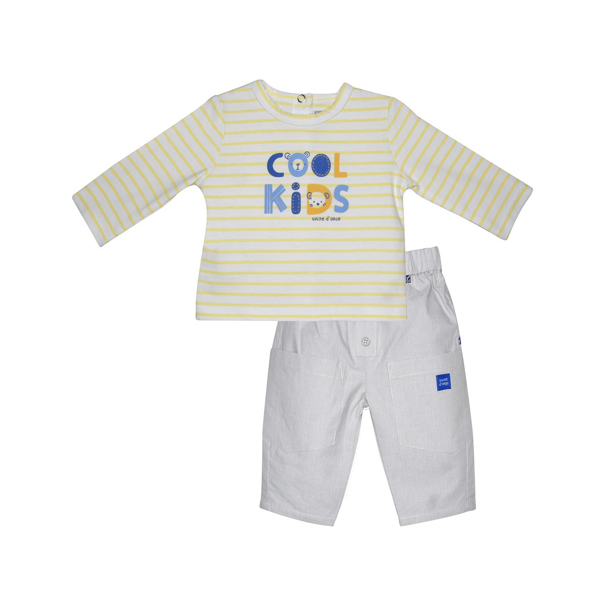Tee shirt pantalon lamara manches longues bebe beige, SUCRE D'ORGE