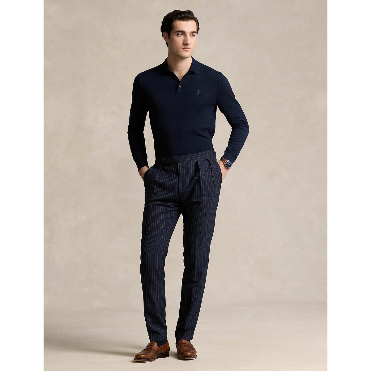 Wool Polo Shirt Jumper navy blue, POLO RALPH LAUREN