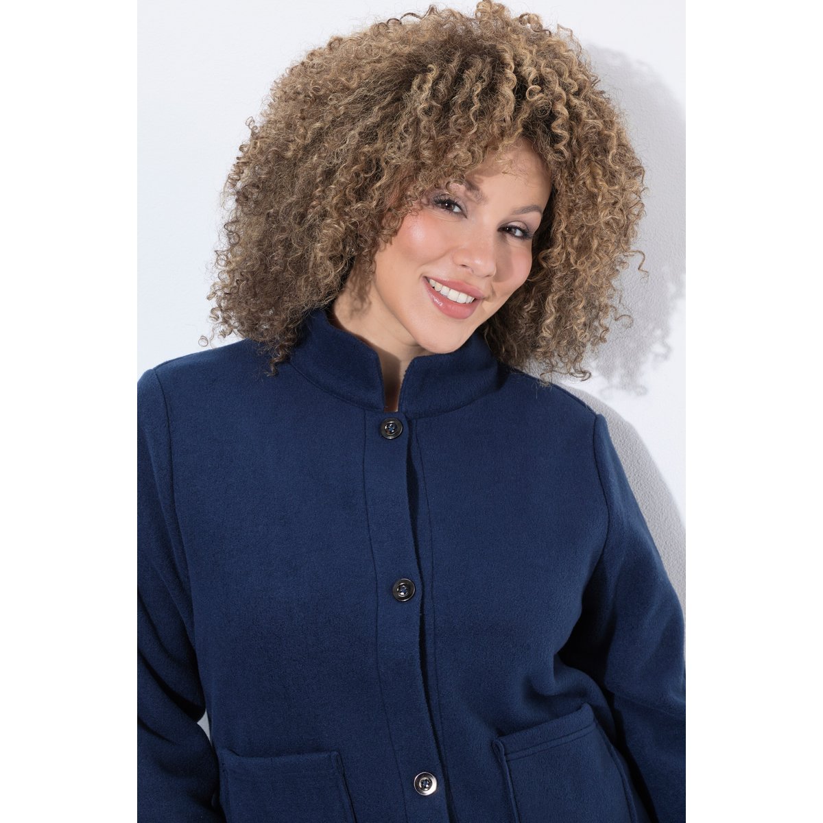 Veste en polaire, col montant marine, ULLA POPKEN