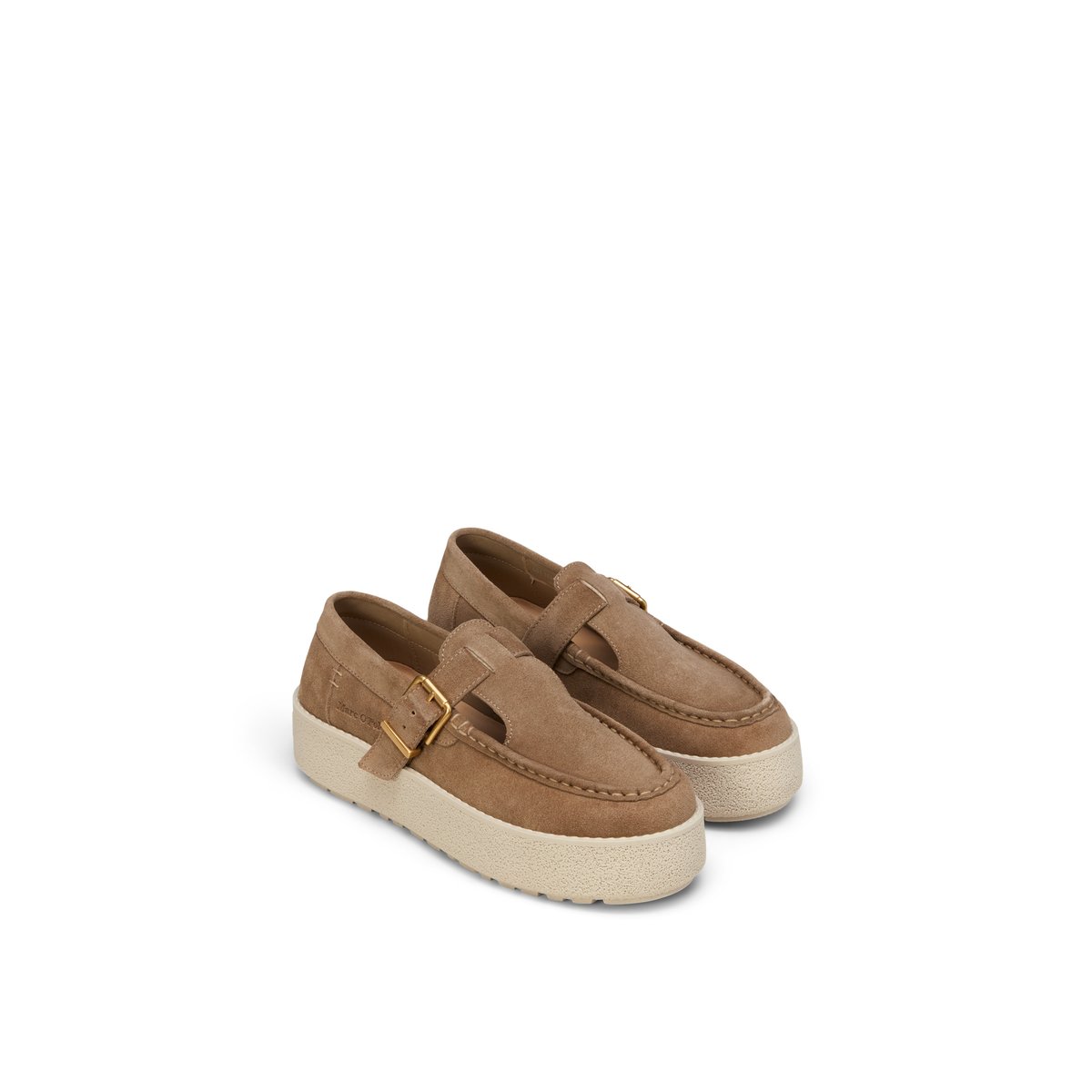 Mary-Jane-Loafer modèle Pia en cuir velours doux marron clair, MARC O'POLO