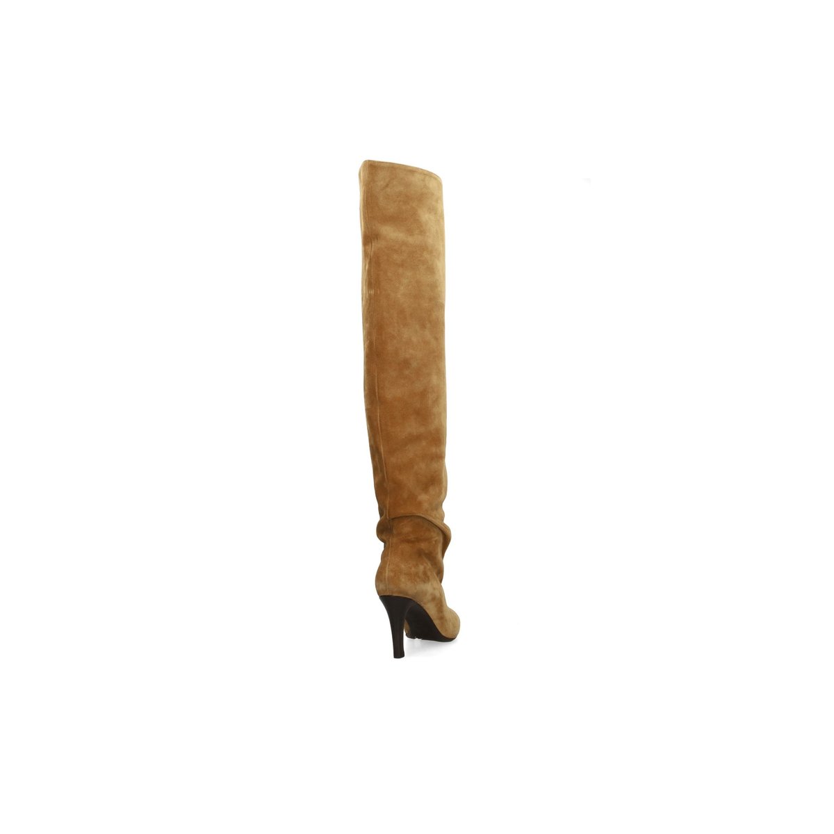 Bottes hautes à talon en daim beige, SACHA