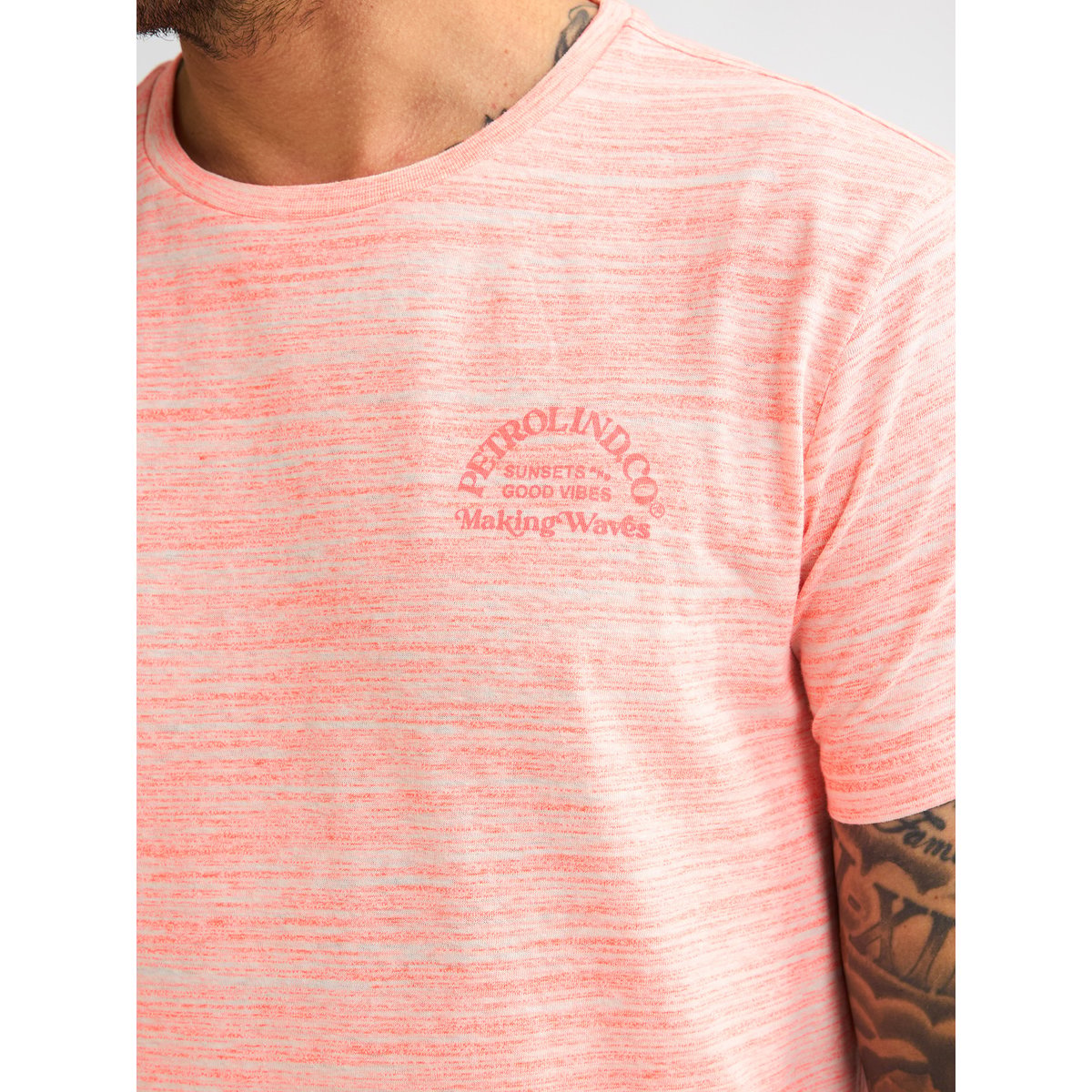 T-shirt à logo quasar rose fiery coral, PETROL INDUSTRIES