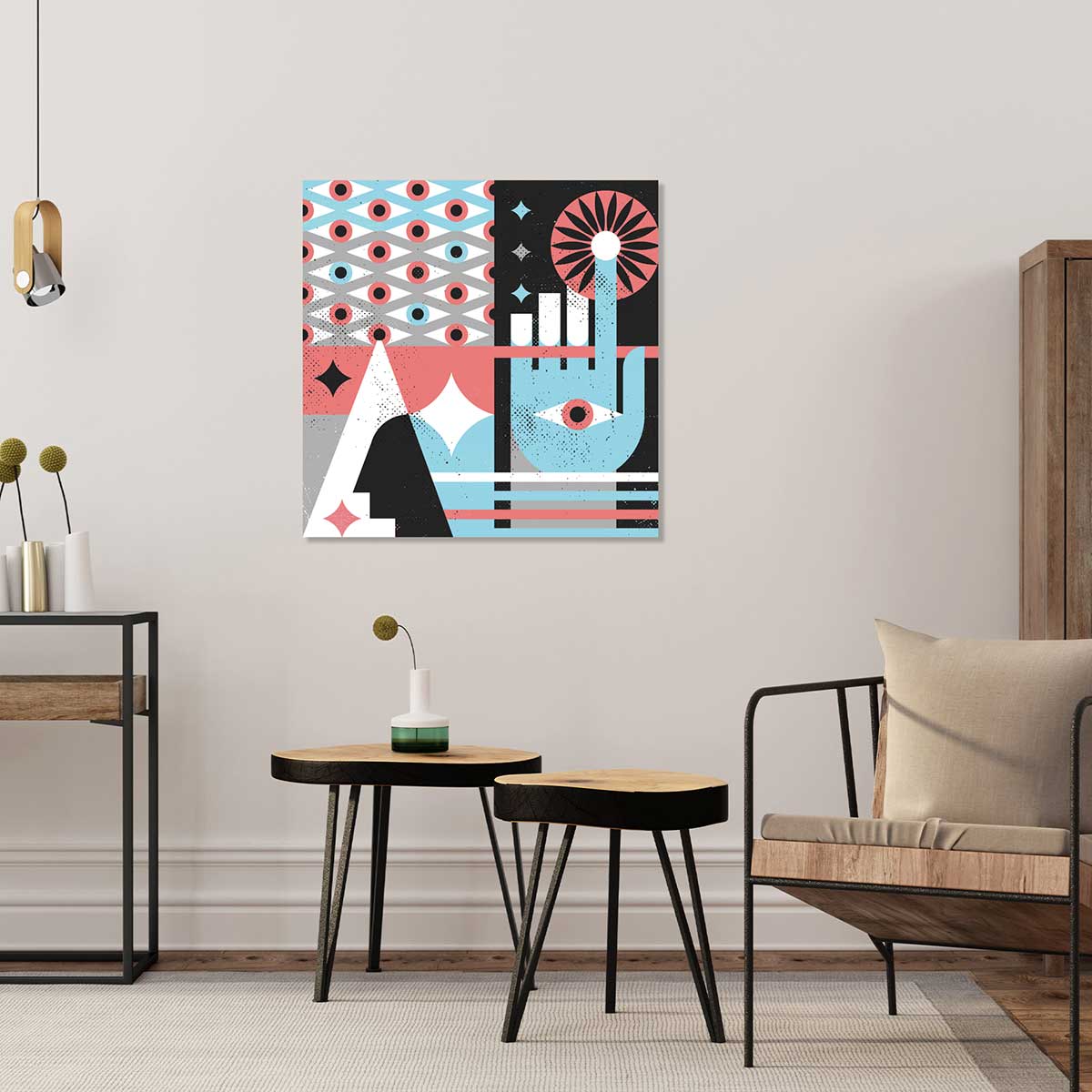 Tableau La main bleue tableau alu dibond, HEXOA