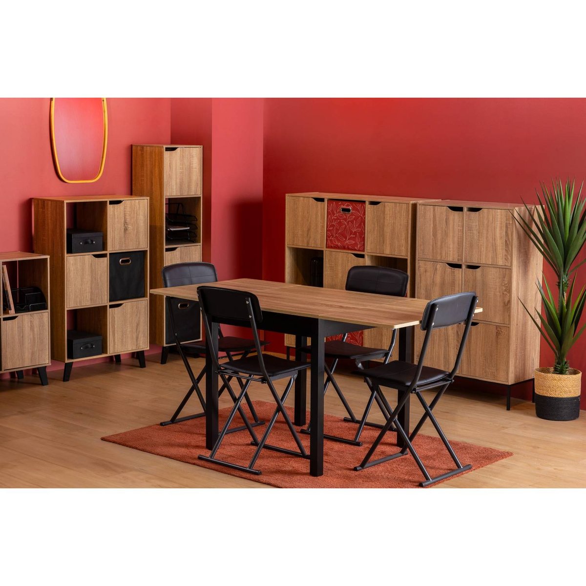 Chaise pliante en métal noir, ATMOSPHERA