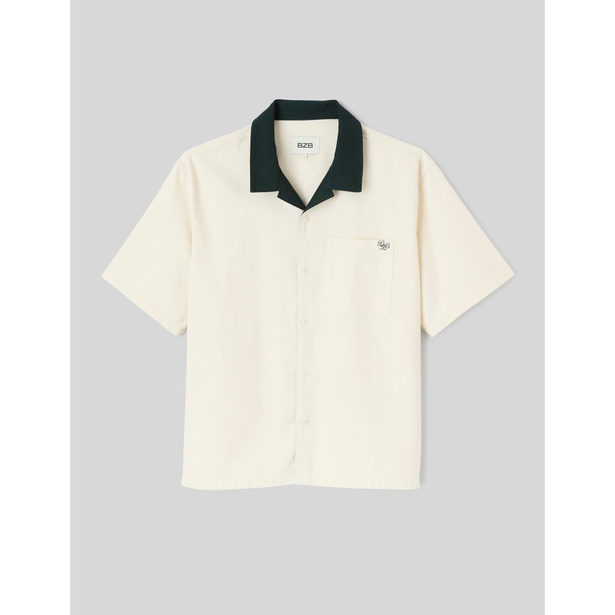 Chemise manches courtes fantaisie naturel, BZB