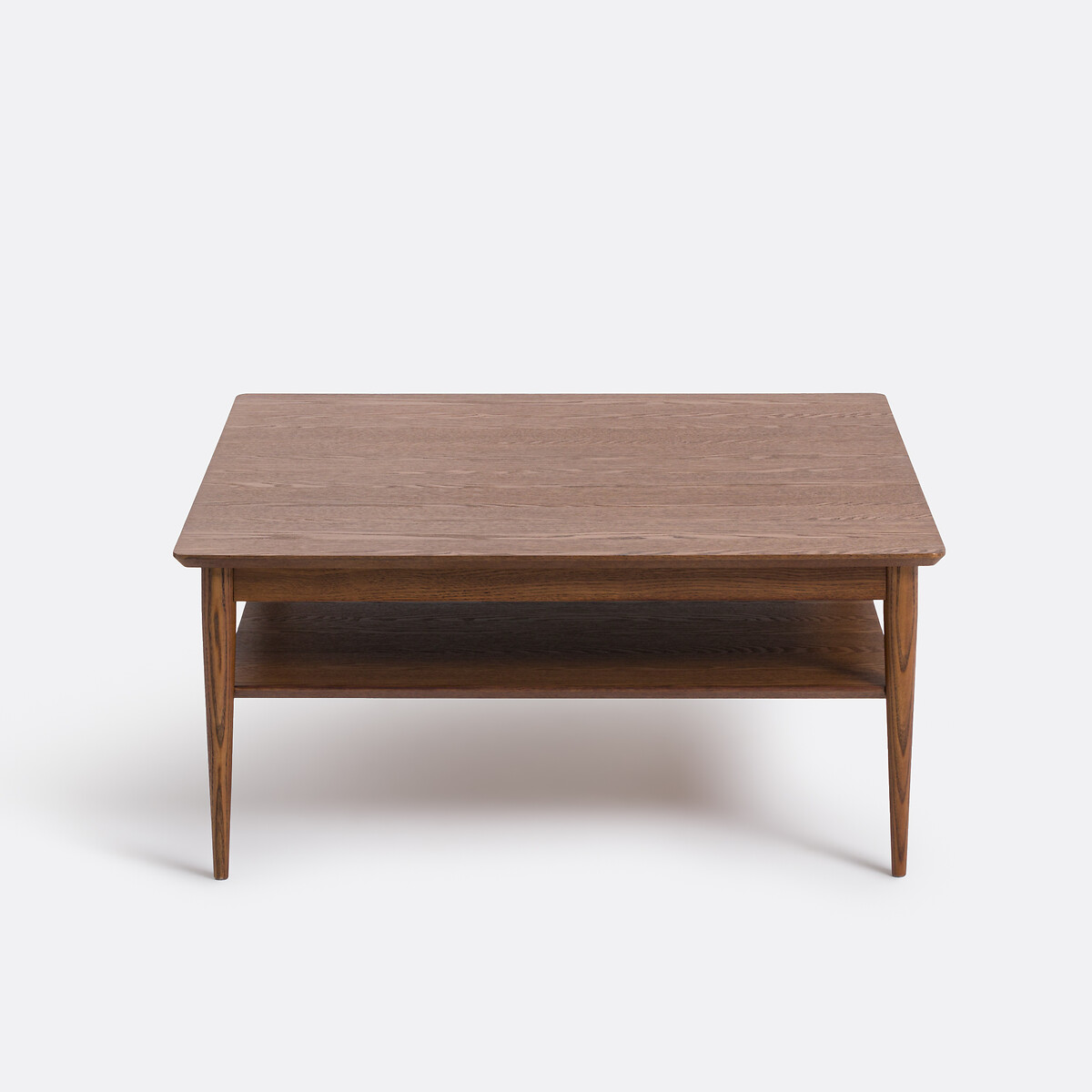 Lussan Solid Ash with Veneer Two-Tier Square Coffee Table walnut color stained, LA REDOUTE INTERIEURS