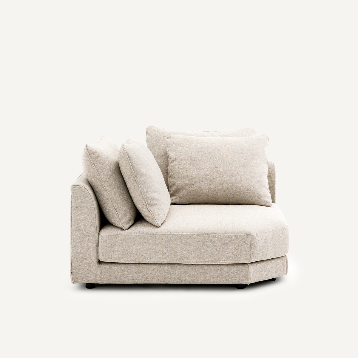 Canapé d'angle modulable en texturé viscose et lin, TIBERIO naturel, AM.PM
