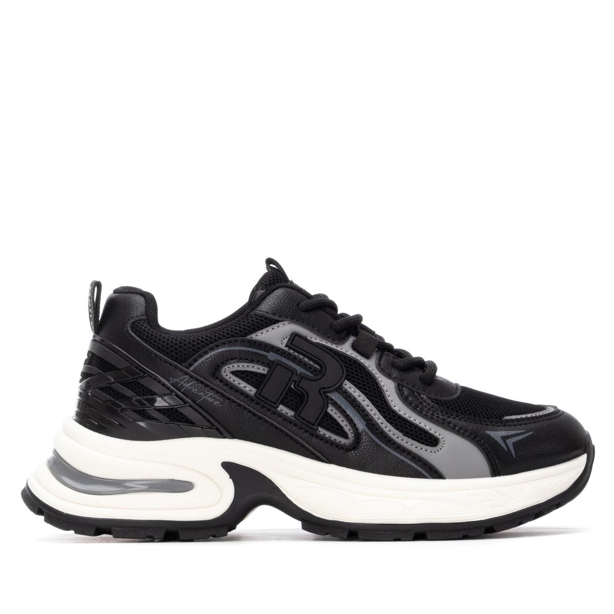 Baskets Plaine Lacets noir, REFRESH