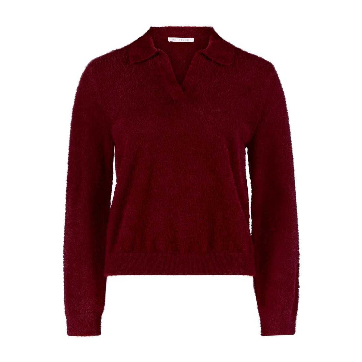Pull-over en maille à col fall burgundy, BETTY & CO