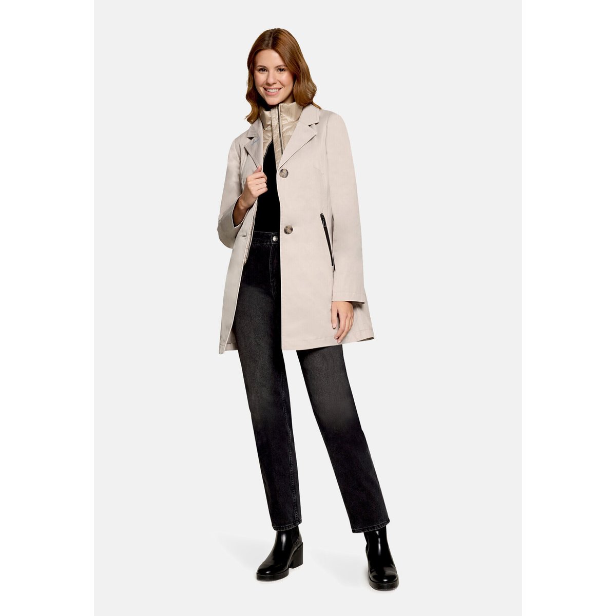 Manteau d'été à col à revers gris clair, GIL BRET