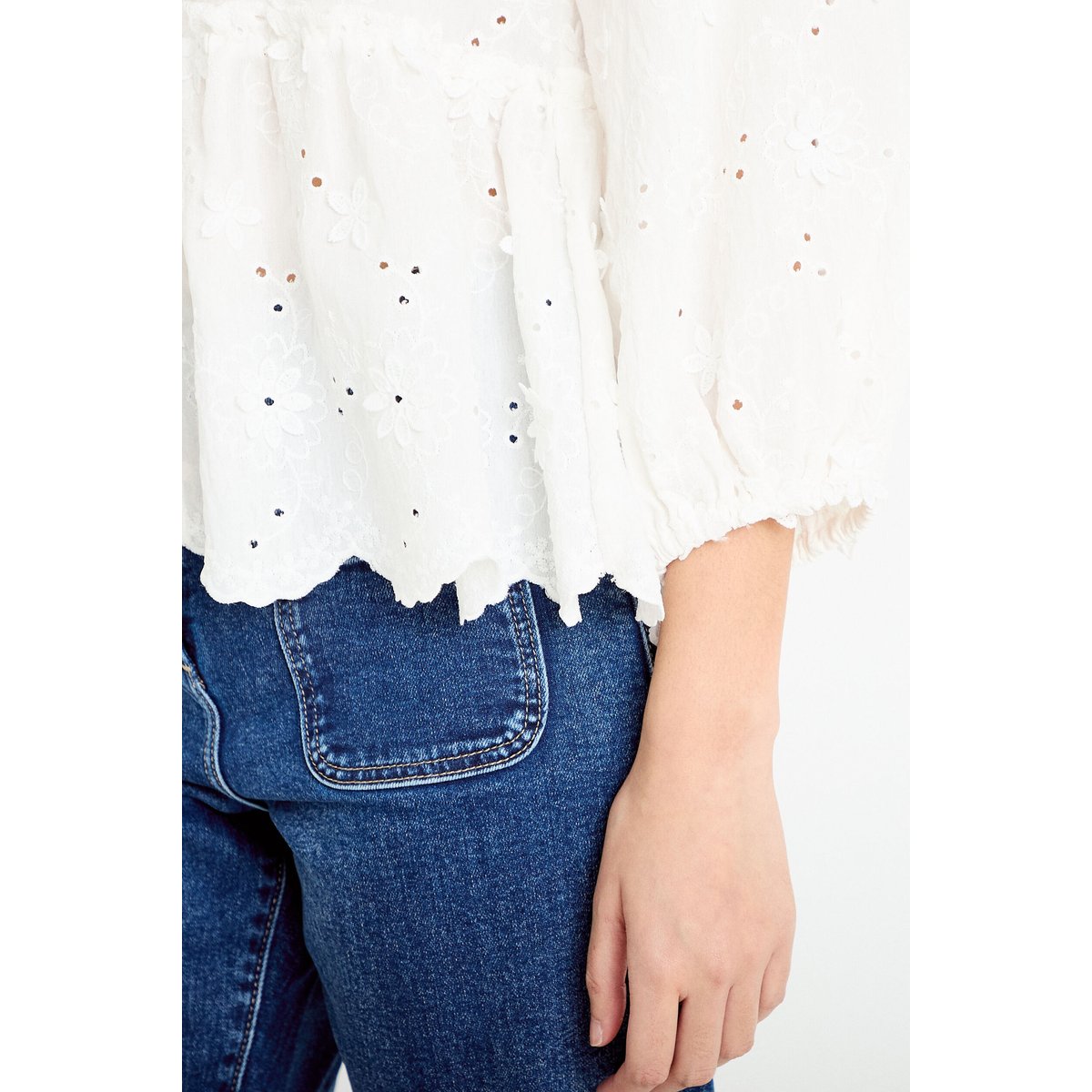 Blouse à motif en relief ecru, CACHE CACHE