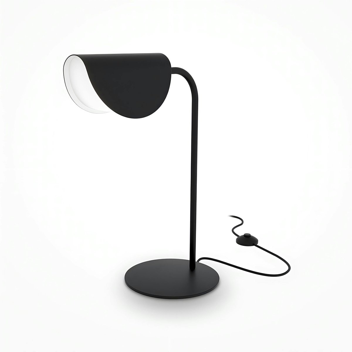 Lampe de chevet noire design - abat-jour plié LENORE noir, PIER IMPORT