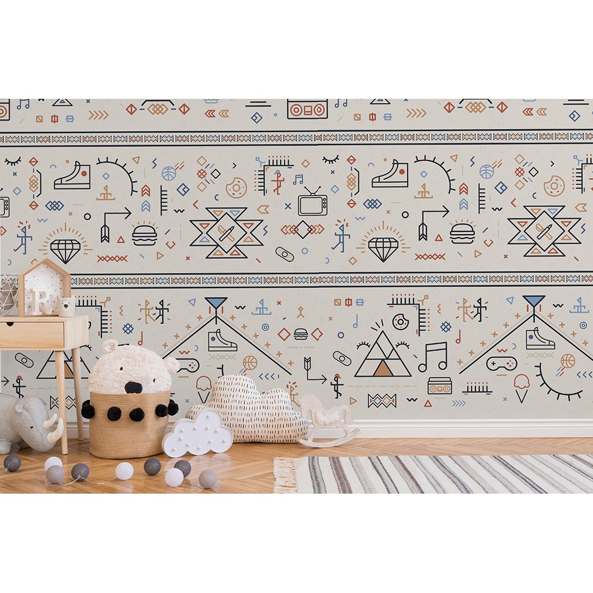 Papier peint panoramique RÉCRÉATION beige, LE PAPIERS DE NINON