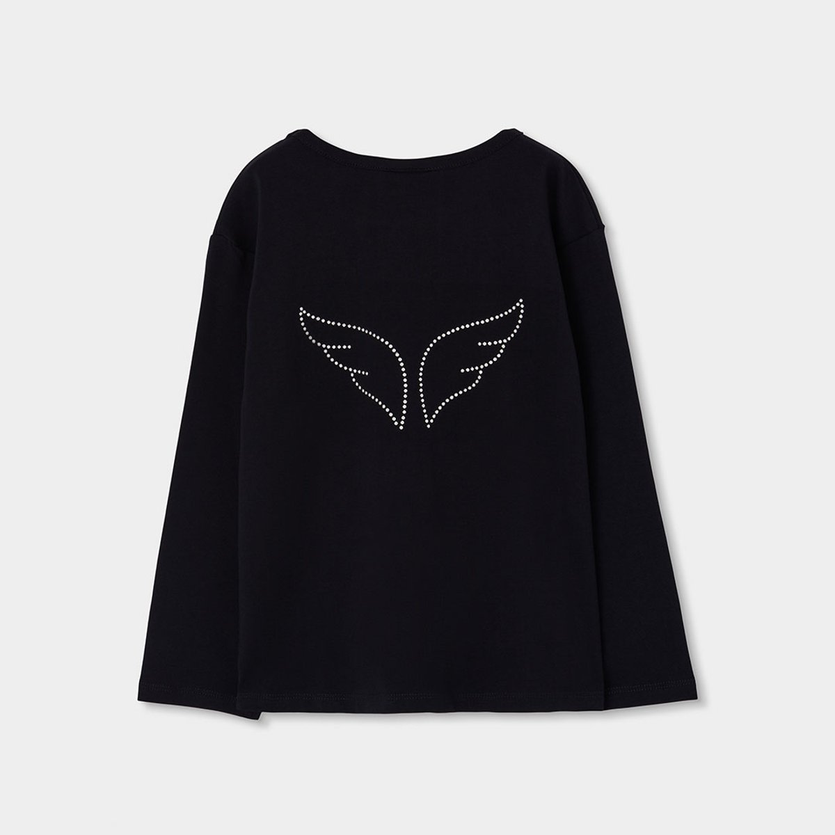 T-shirt fille en maille avec message noir, BOBOLI