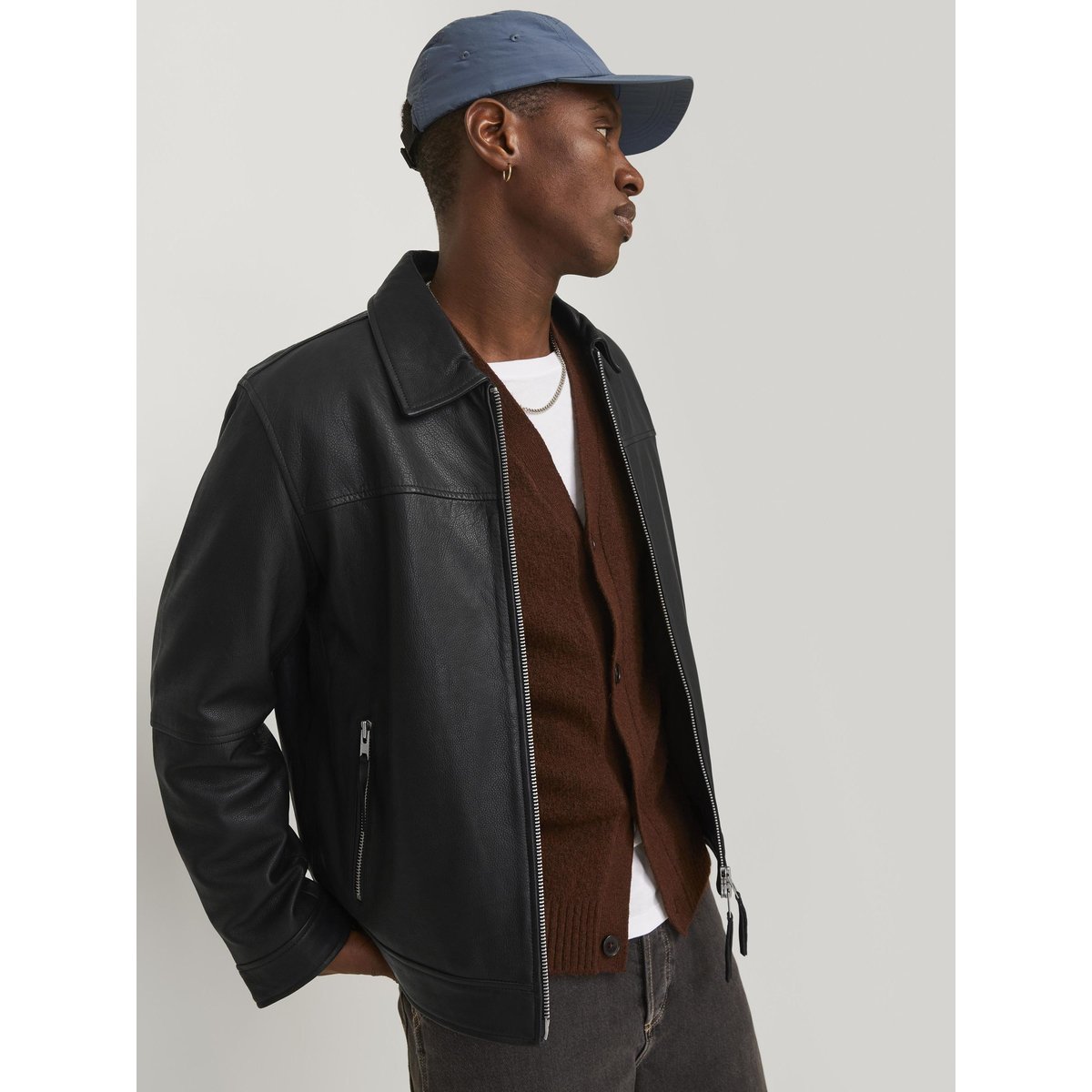Veste En Cuir black, JACK & JONES