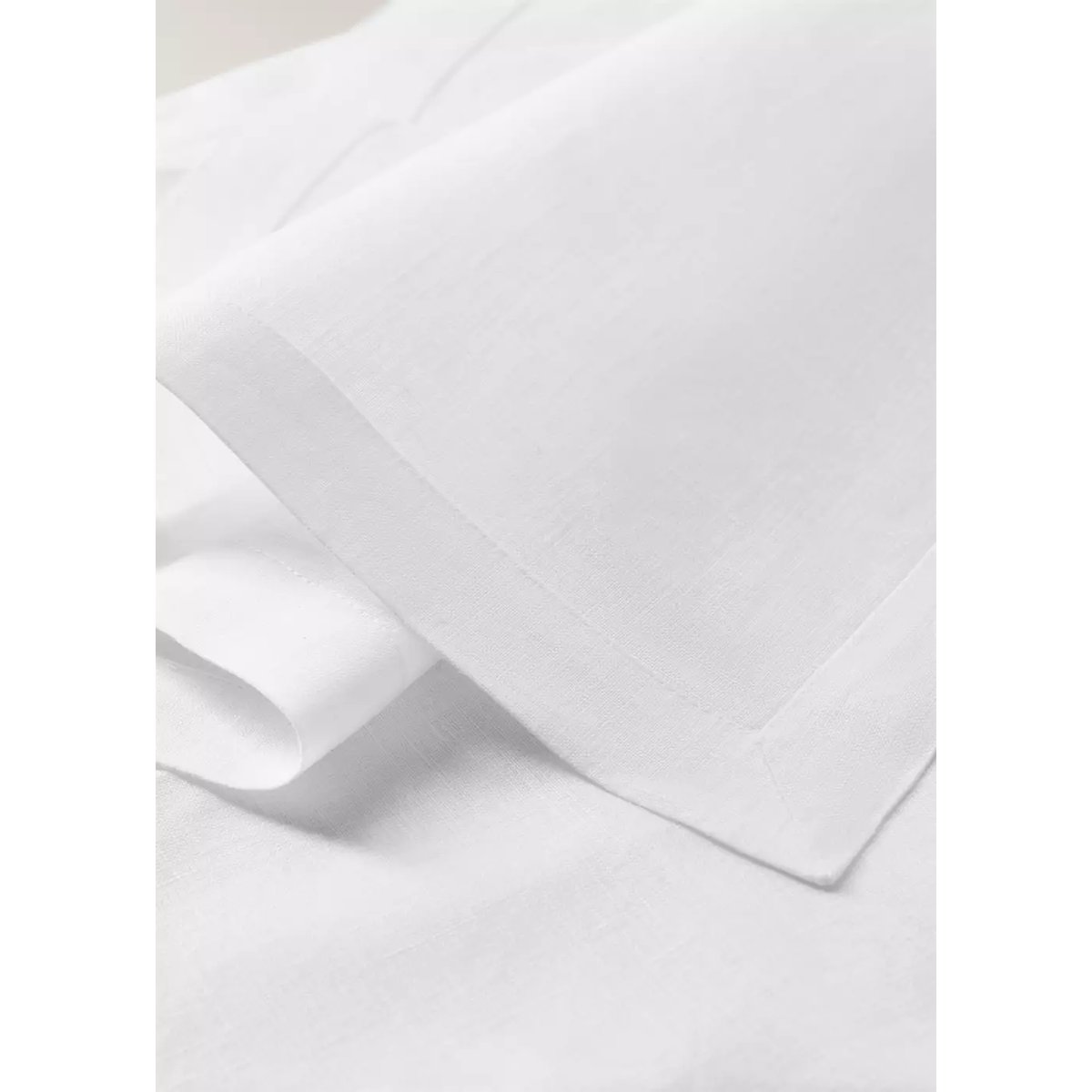 Serviettes de table 100 % lin blanc, MANGO HOME