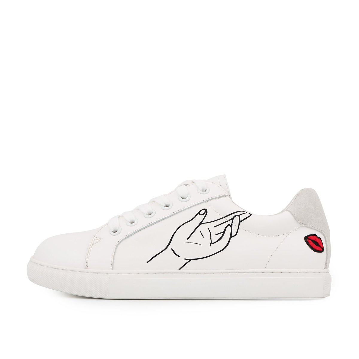 Baskets En Cuir Simone Artdesmaux Love Catcher blanc, BONS BAISERS
