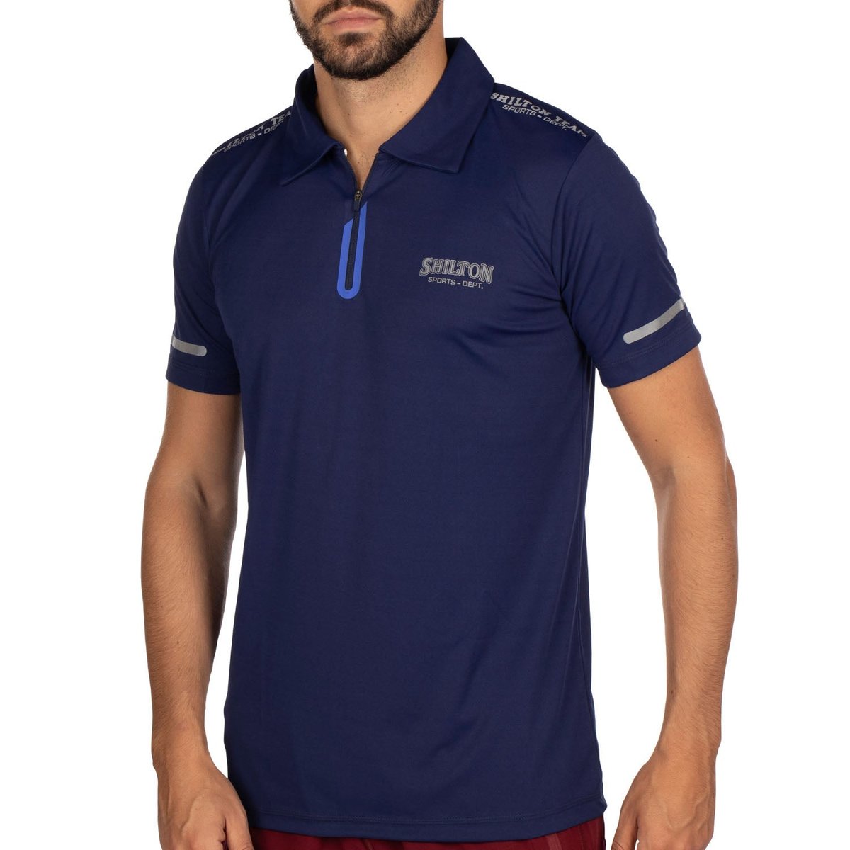 Polo de sport ZIPPE navy, SHILTON