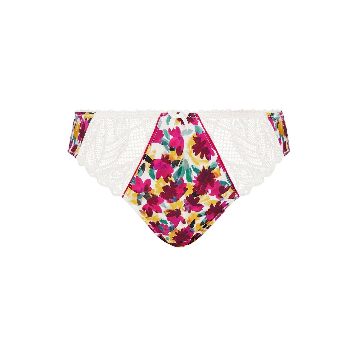 Slip in pizzo e microfibra CELIA fiori rossi/gialli, SANS COMPLEXE