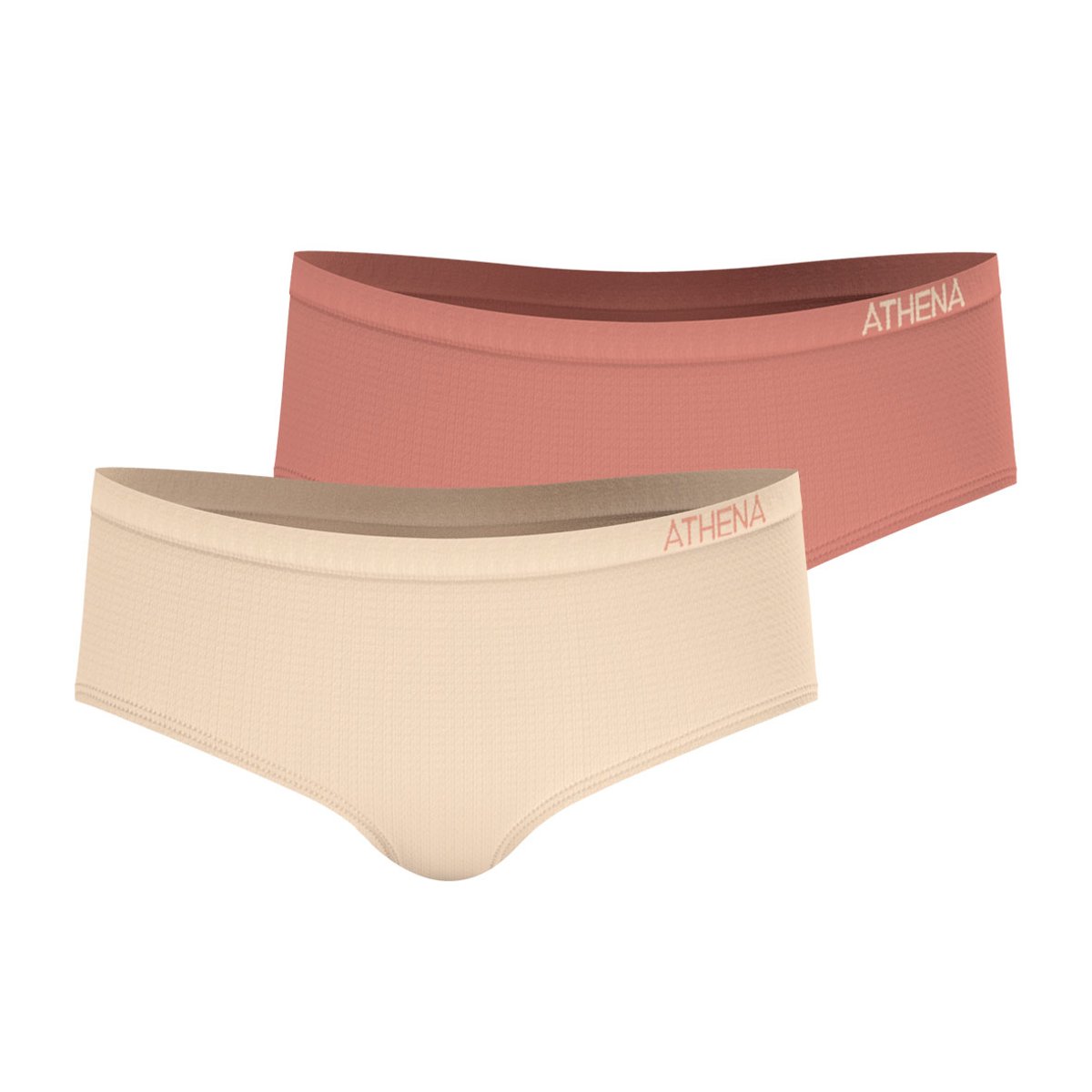 Lot de 2 boxers sans couture rose + beige, ATHENA