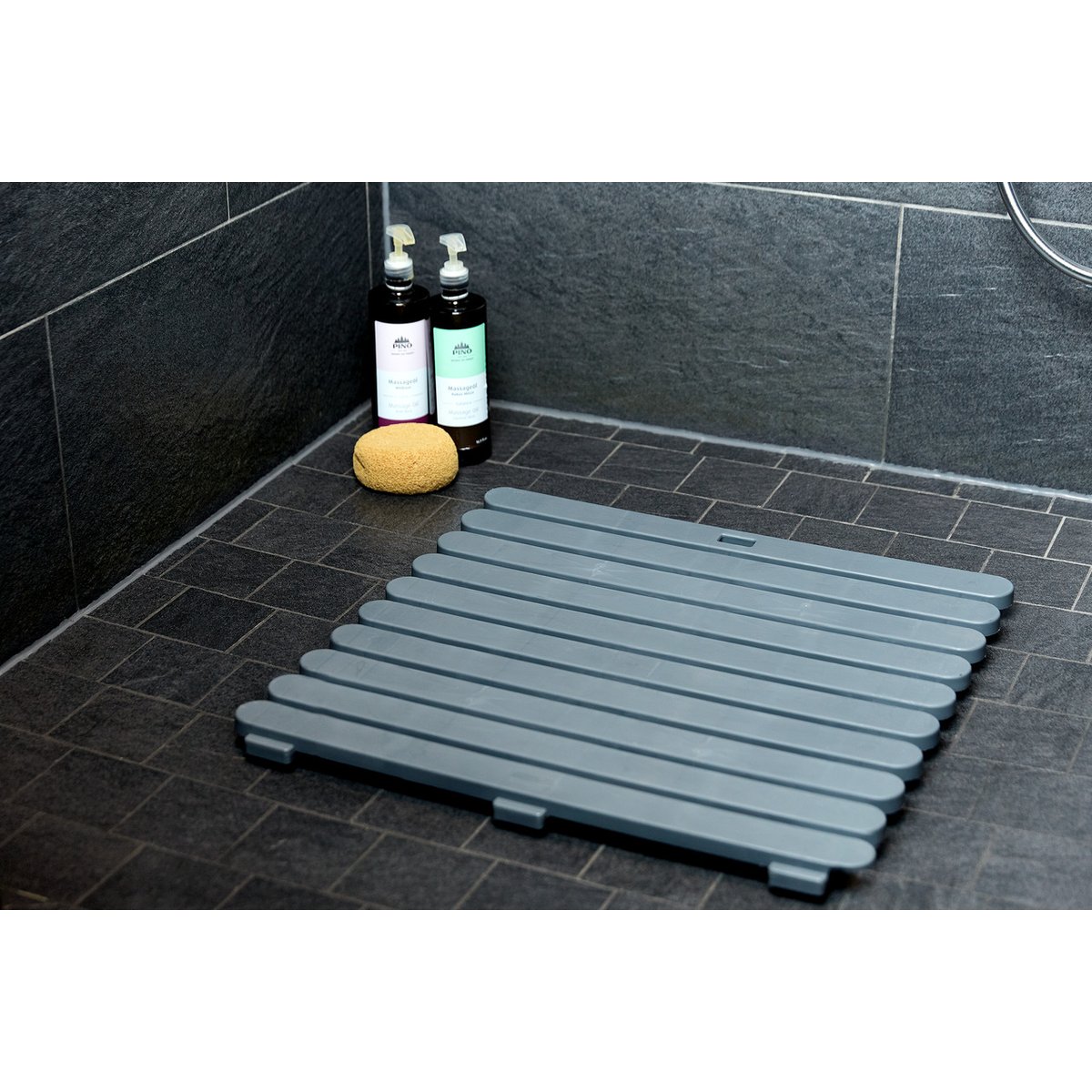Caillebotis de douche antidérapant carré gris, WENKO