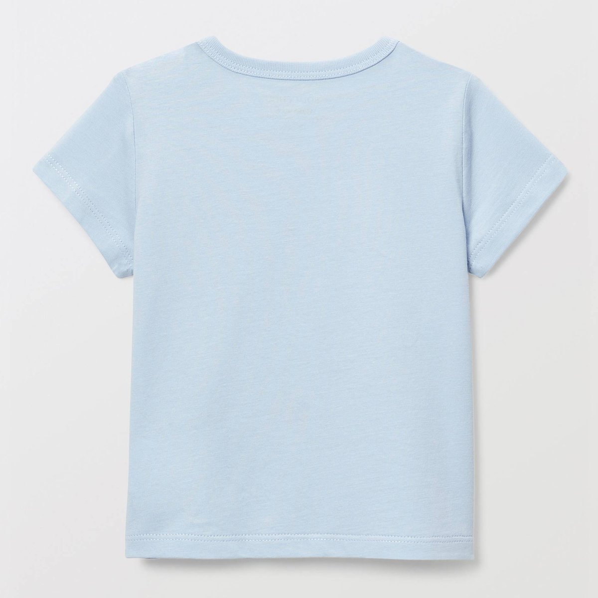 T-shirt manches courtes brodé en coton BIO GOTS celeste, BOUT'CHOU