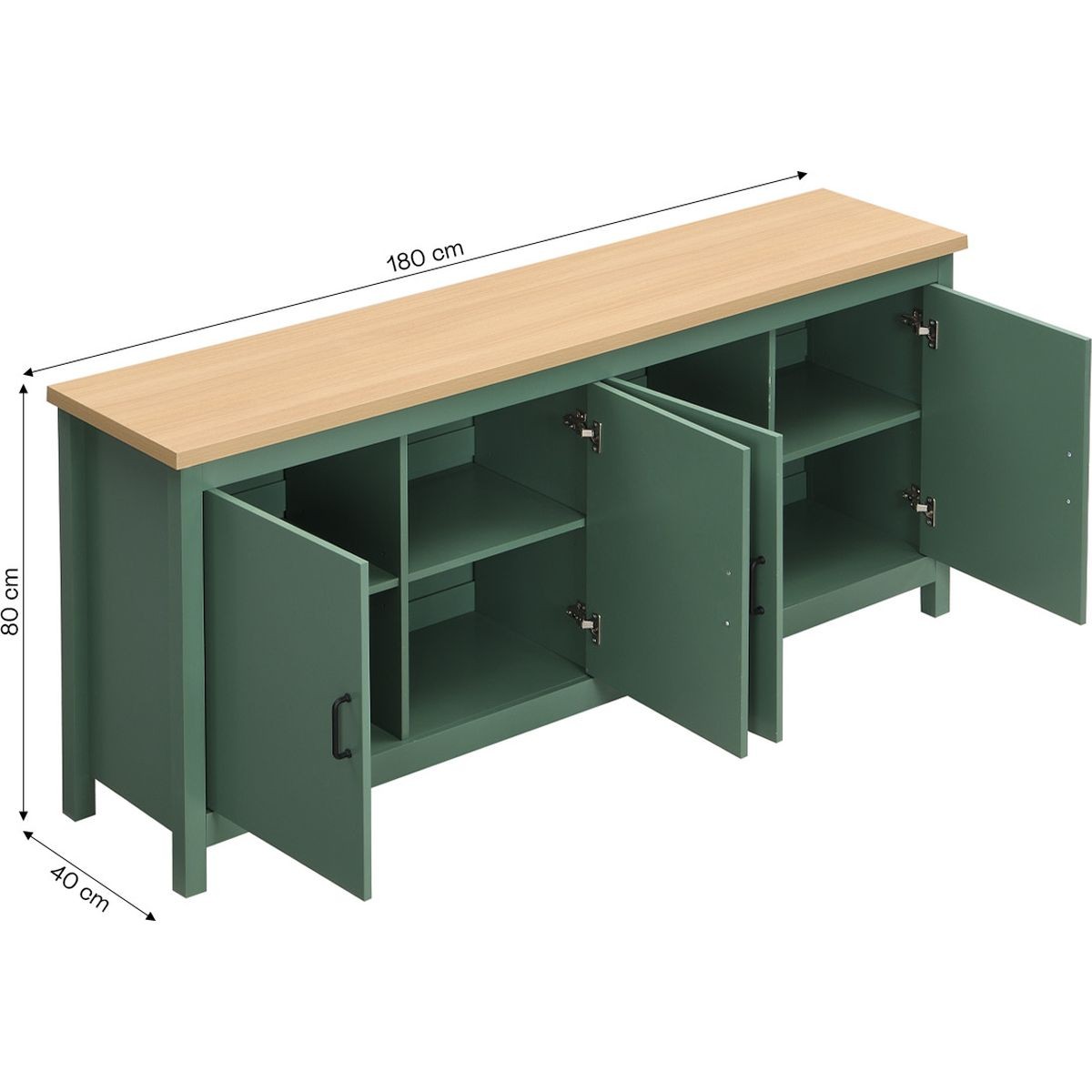 Buffet 4 portes - SANA vert, HOMIFAB