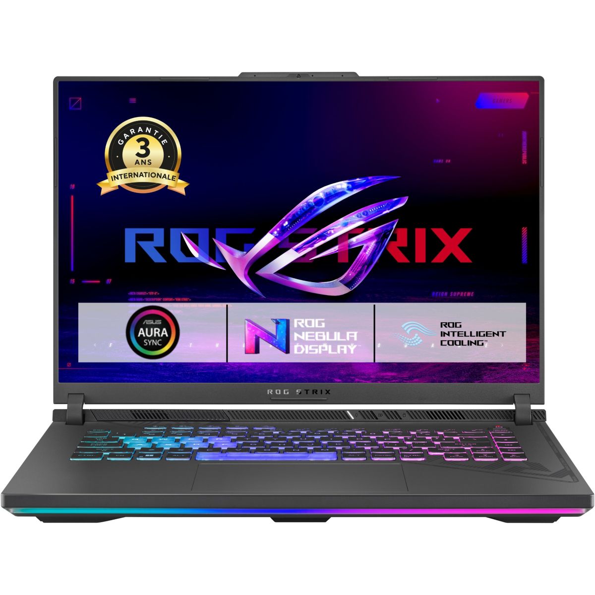 PC Gamer Rog Strix 16" WUXGA 165Hz AMD Ryzen 9 8940HX Nvidia GeForce RTX 5070 Ti 32 Go RAM DDR5 SSD 1 To couleur unique, ASUS
