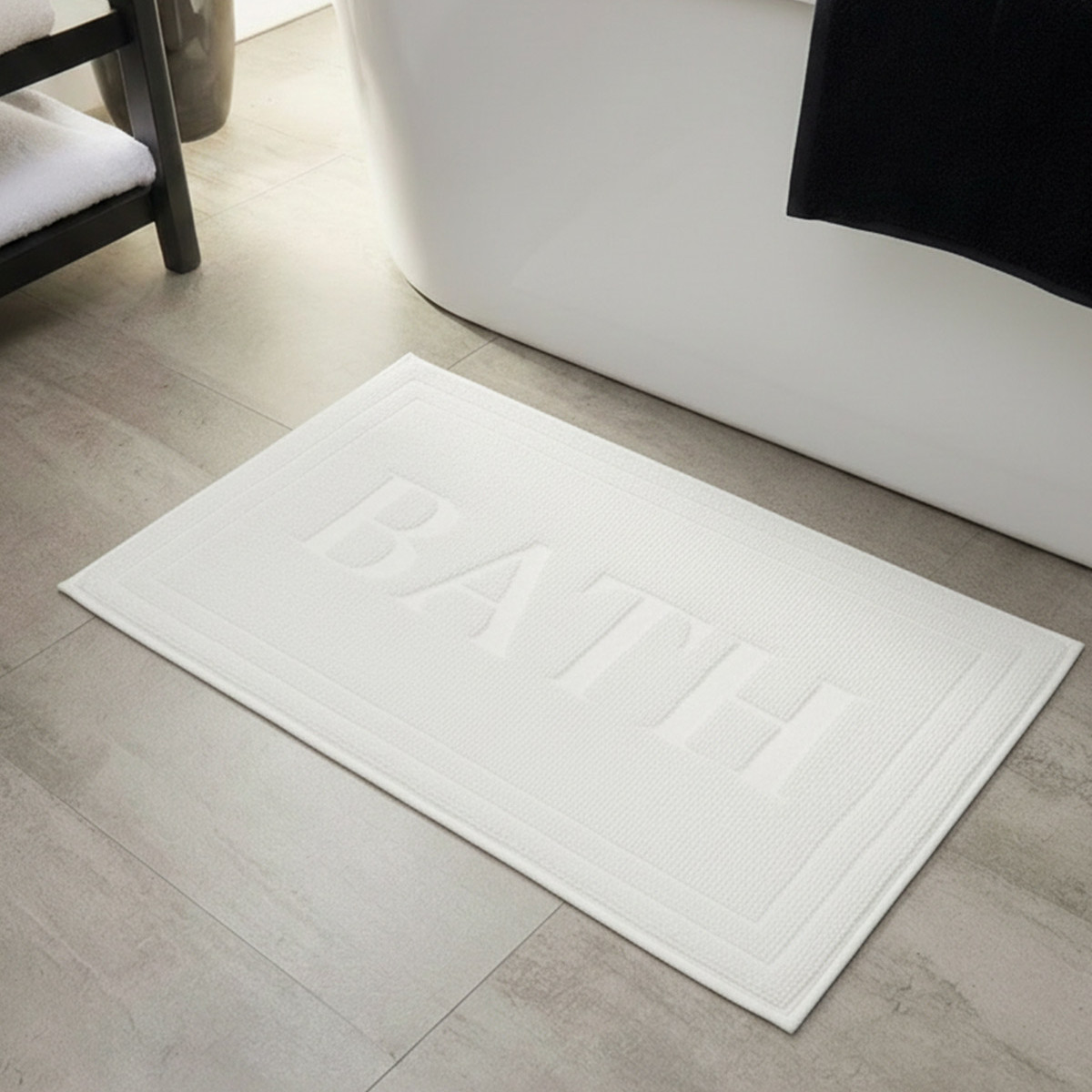 Tapis de bain 1050 g/m² BATH blanc, SENSEI MAISON
