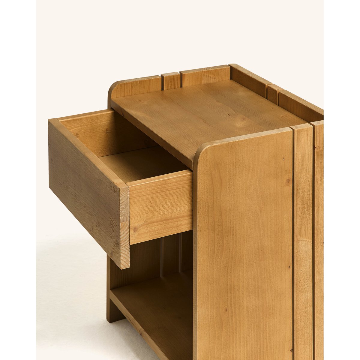 Table de chevet en sapin massif naturel - CAROLE marron clair, HANNUN