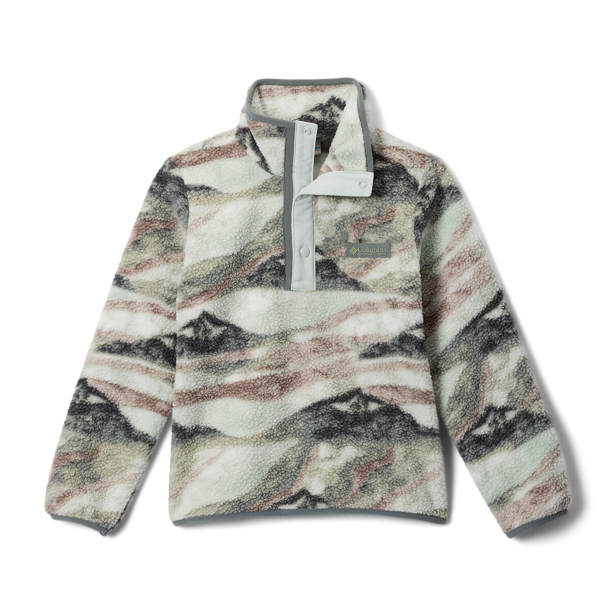 Junior Helvetia™ Printed Fleece blue grey print, COLUMBIA