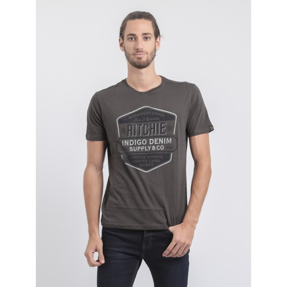 T-shirt Col Rond Pur Coton Jagny gris, RITCHIE
